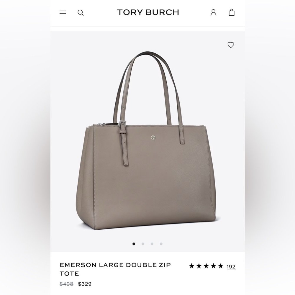 Tory Burch Gray Leather Tote Bag
EUC
Has a litter stain inside - Picture 2 of 8
